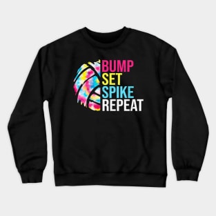 Bump Set Spike Repeat Volleyball Shirt For Girls Teens Women Crewneck Sweatshirt